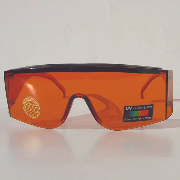 NWT TruVintage 1pc SunShield Wrap Around True Blue & Blue Blocker lens Sunglass - Picture 2 of 3